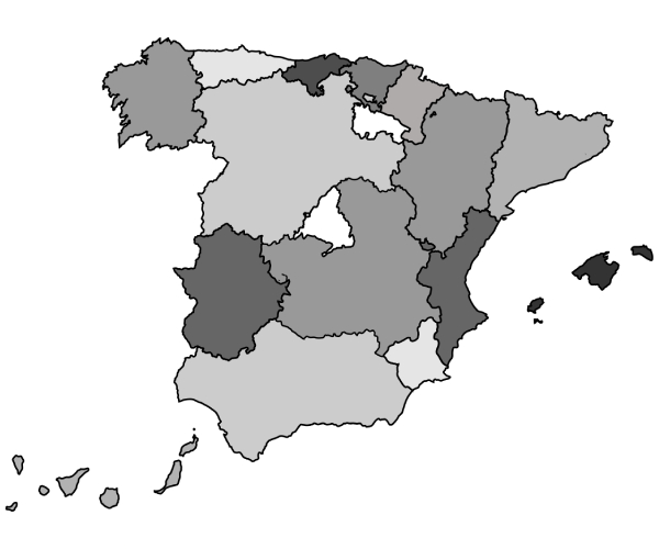 mapa canales CdRas en España